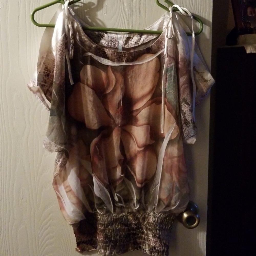 Sheer floral print top